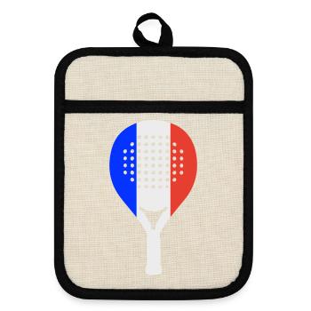 padel-france - Pot holders with rubber back - linen/black  - Front