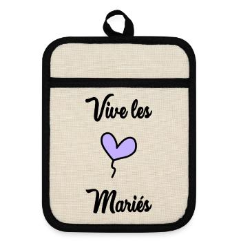 FUTURE MARIEE. EVJF. MARIEE. TEAM. TEAM MARIEE - Maniques avec dos en caoutchouc - lin/noir  - Devant