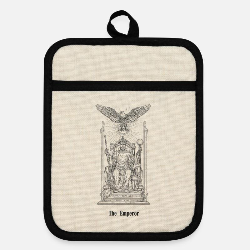 The emperor - Pot holders with rubber back - linen/black