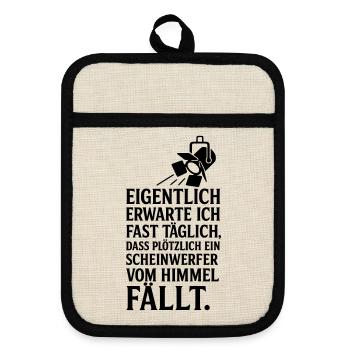scheinwerfer vom himmel  - Topflappen mit Gummirückseite - Leinen/Schwarz  - Vorne