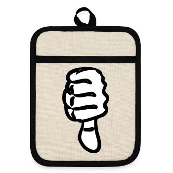 Abstract Hands Silhouette - Pot holders with rubber back - linen/black  - Front