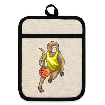 Singe Basketteur Basketteur - Maniques avec dos en caoutchouc - lin/noir  - Devant