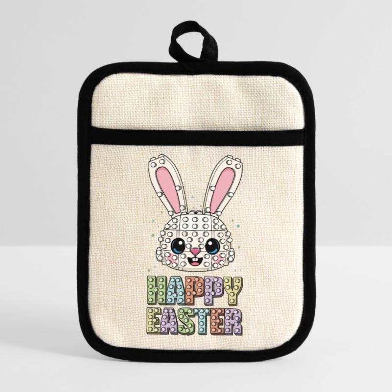 Master Builder Brick Builder Bunny Face Bricks Pot holders with rubber back