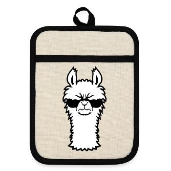 Lama Lunettes de soleil Angry Cool Furry Alpaga Sour - Maniques avec dos en caoutchouc - lin/noir  - Devant