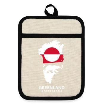 Grönland Polar Bär Flagge Arctic Nature Gift - Topflappen mit Gummirückseite - Leinen/Schwarz  - Vorne