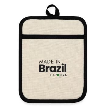 Made in Brazil - Capoeira - Topflappen mit Gummirückseite - Leinen/Schwarz  - Vorne