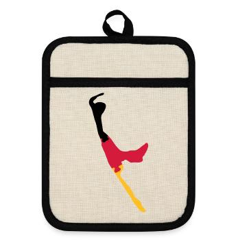 Sylt Puzzle - schwarz rot gold - Topflappen mit Gummirückseite - Leinen/Schwarz  - Vorne