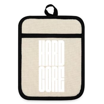 Hardcore punk - Pot holders with rubber back - linen/black  - Front