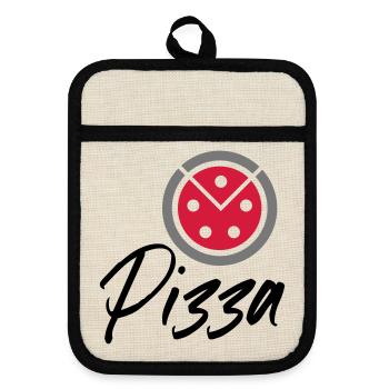 Pizza - Maniques avec dos en caoutchouc - lin/noir  - Devant