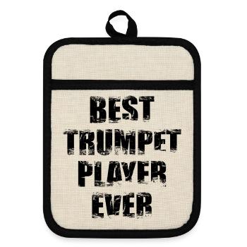 Best Trumpeter - Pot holders with rubber back - linen/black  - Front