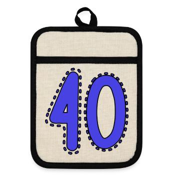 40. 40 YEARS. 40th ANNIVERSARY. 40 YEARS ANNIVERSARY. - Pot holders with rubber back - linen/black  - Front