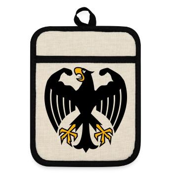 German Fitness Federal Eagle avec des muscles - Maniques avec dos en caoutchouc - lin/noir  - Devant