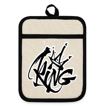 Lettrage King Graffiti - Maniques avec dos en caoutchouc - lin/noir  - Devant