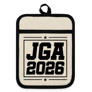 Jga 2026 Bachelor Party - Pot holders with rubber back - linen/black  - Front