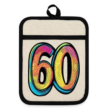 60 Nombre Coloré - Maniques avec dos en caoutchouc - lin/noir  - Devant
