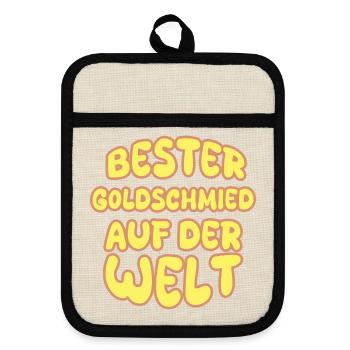 Goldschmied als Beruf - Topflappen mit Gummirückseite - Leinen/Schwarz  - Vorne
