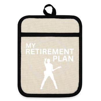 Rock Music Retirement Plan - Pot holders with rubber back - linen/black  - Front