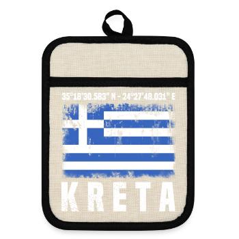 Crete Coordinates - Pot holders with rubber back - linen/black  - Front