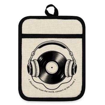 Trennung von The World Vinyl Headphones - Topflappen mit Gummirückseite - Leinen/Schwarz  - Vorne