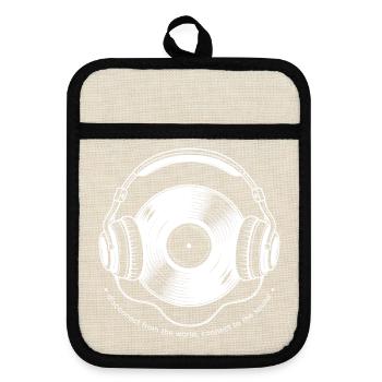 Trennung von The World Vinyl Headphones - Topflappen mit Gummirückseite - Leinen/Schwarz  - Vorne
