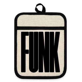 Bold Funk Music Logo - Topflappen mit Gummirückseite - Leinen/Schwarz  - Vorne