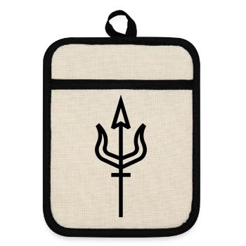 Harpoon - Pot holders with rubber back - linen/black  - Front