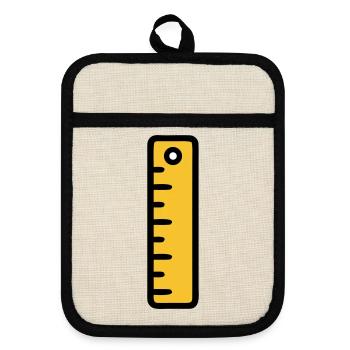 Scale Ruler Tool Office - Pot holders with rubber back - linen/black  - Front