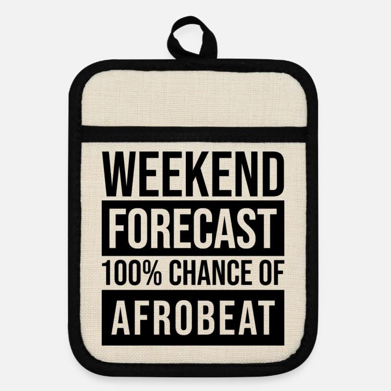 Afrobeat - Pot holders with rubber back - linen/black