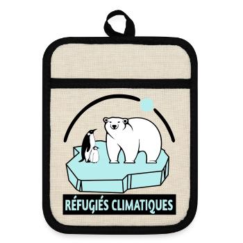 Réfugiés climatiques - Maniques avec dos en caoutchouc - lin/noir  - Devant