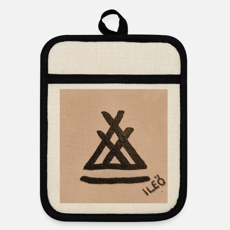 Lavvu - Pot holders with rubber back - linen/black 