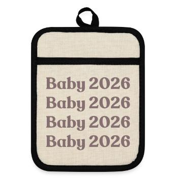 Baby 2026 - Pot holders with rubber back - linen/black  - Front