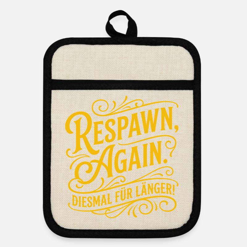 Respawn Again Gaming Diction Design - Maniques avec dos en caoutchouc - lin/noir 