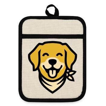 Bandeau de chien Golden Retriever Randonneur de randonnée - Maniques avec dos en caoutchouc - lin/noir  - Devant