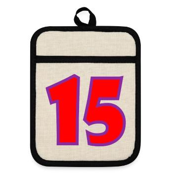 15. 15 JAHRE. 15-JÄHRIGES JUBILÄUM. 15-JÄHRIGES JUBILÄUM. - Topflappen mit Gummirückseite - Leinen/Schwarz  - Vorne
