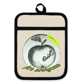 Fruit - Pot holders with rubber back - linen/black  - Front