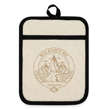 wild atlantic ireland - Pot holders with rubber back - linen/black  - Front