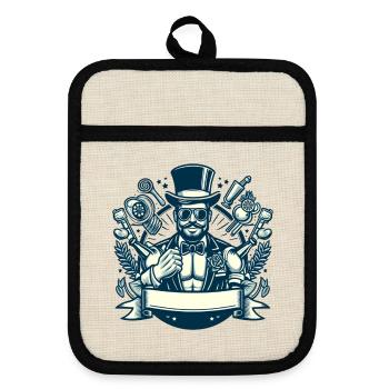 Bachelor Party - Bachelor Party 2 - Pot holders with rubber back - linen/black  - Front