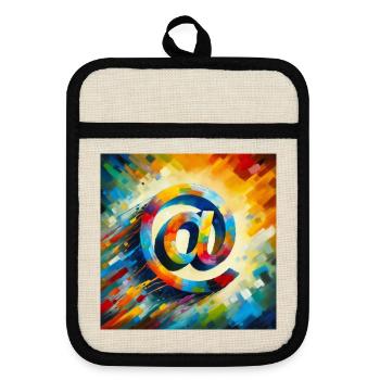 Symbol 7 - Pot holders with rubber back - linen/black  - Front