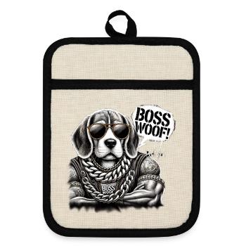 Colliers HipHop Woof Beagle - Maniques avec dos en caoutchouc - lin/noir  - Devant
