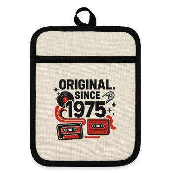Langue source. Depuis 1975 – Style Punk & Space - Maniques avec dos en caoutchouc - lin/noir  - Devant