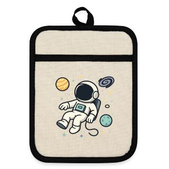 I Need Some Space – Physics meets space humor - Pot holders with rubber back - linen/black  - Front