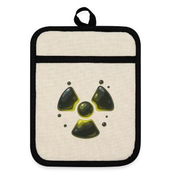 Radioactive - Pot holders with rubber back - linen/black  - Front