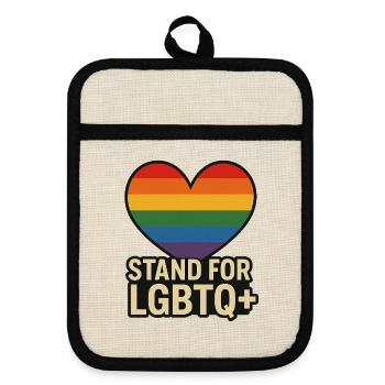 Pride Heart LGBT Support Design - Maniques avec dos en caoutchouc - lin/noir  - Devant