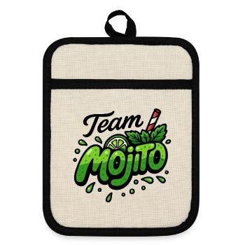 Team Mojito - Pot holders with rubber back - linen/black  - Front