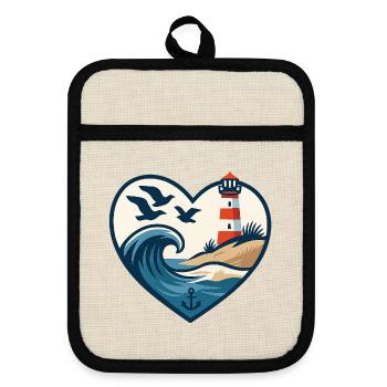 L’amour de la mer Baltique - Maniques avec dos en caoutchouc - lin/noir  - Devant