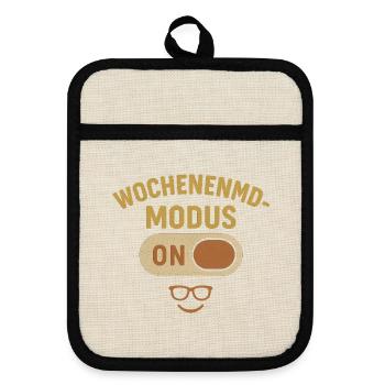 Wochennemodenswitch Humor Design - Topflappen mit Gummirückseite - Leinen/Schwarz  - Vorne