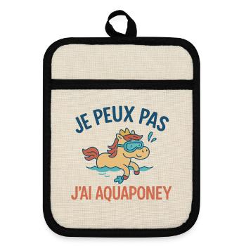 I can't, I have aquapony - Pot holders with rubber back - linen/black  - Front