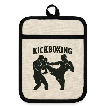 Boxing - Pot holders with rubber back - linen/black  - Front