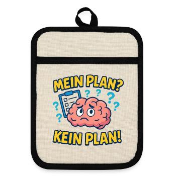 Thought Chaos Motif - Pot holders with rubber back - linen/black  - Front