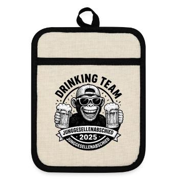 Bachelor Party Drinking Team Design - Pot holders with rubber back - linen/black  - Front
